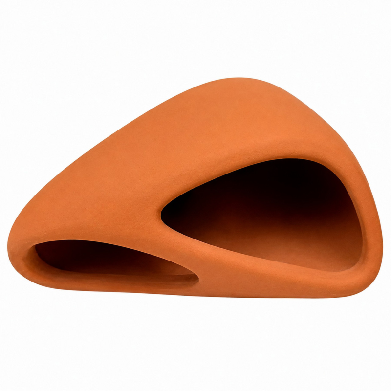 Декорація Hobby Wave Cave 1 red 12x12x5,5 см - керамічне укриття для риб і креветок в акваріумі (41657)